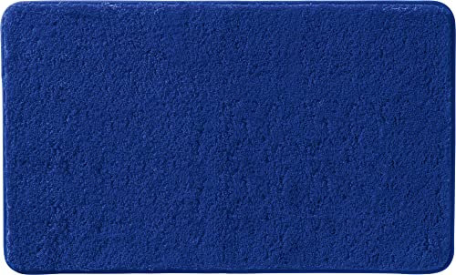 Erwin Müller Badematte, Badteppich, Badvorleger Rhodos Uni rutschhemmend Royalblau Größe 60x100 cm - ultraweich, extrem saugfähig, flusenarm