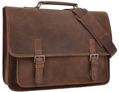 Gusti valigetta in pelle maschile - borsa da lavoro per insegnanti della borsa elmar sacca da lavoro sacca per documentazione per la borsa per laptop a4 sacca per laptop da 15 pollici marrone scuro