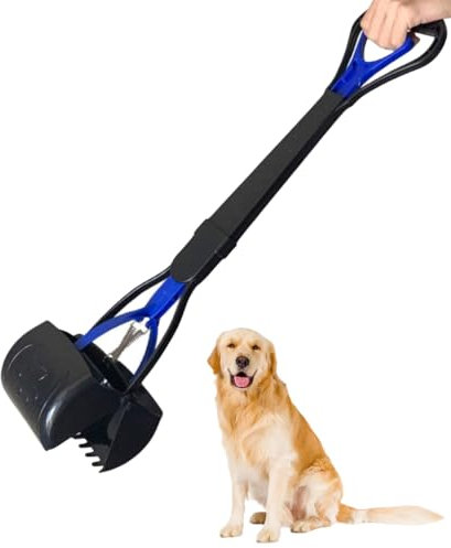 Jinguwu Hundekotschaufel, 71 cm langer Griff, beim Spazierengehen, Kotentferner, Greifzange für mittelgroße und große Hunde, Tierabfall oder Gartenmüll, kein Bücken mehr