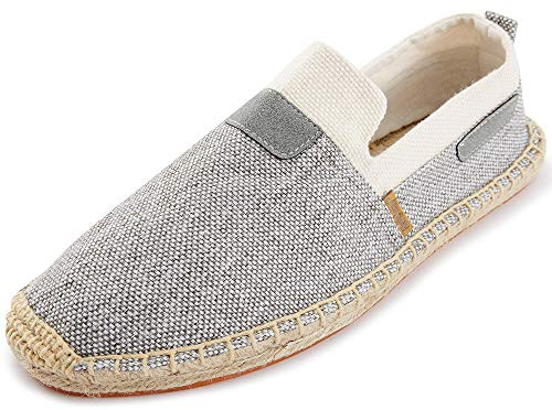 Alexis Leroy Espadrilles Plates en Coutures pour Hommes Gris 44 EU