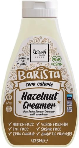 Skinny Food Co Hazelnut Coffee Creamer 425ml - Zero Calorie Liquid Coffee Creamer - Non-Dairy, Vegan, Fat-Free - Skinny Creamer Sugar Free - For Coffee, Tea, Smoothies, Porridge
