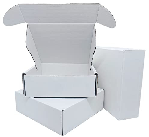 Small White Box 6 x 6 x 2 Inch 50 Pack Recyclable Corrugated Gift Mailers Storage Business Packaging Shipping Boxes