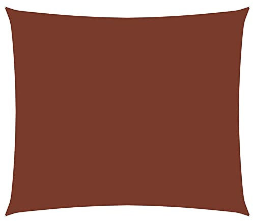 Mogou Sun sail, privacy screen, balcony, sun protection, sun protection awning, rain protection balcony, side awning, privacy screen terrace, Oxford fabric, rectangular, 3 x 4.5 m, terracotta red