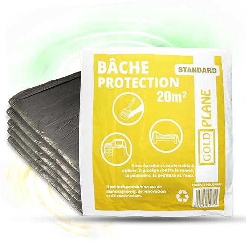 ToolSpace 5 Pezzi Telo di Protettivo 4 x 5 m Copritutto per Pittura Verniciatura Restauro - Pellicola Protezione per Mobili e Pavimento Pareti - Impermeabile Polvere - Interno Esterno Formato