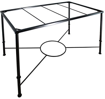 Mesa de forja para salon, cocina, comerdor. 120x70 Regulable a doble altura. Ideal para ropa camilla, forja nacional. Mesa comedor en blanco o negro. Mesa para brasero (Negro)