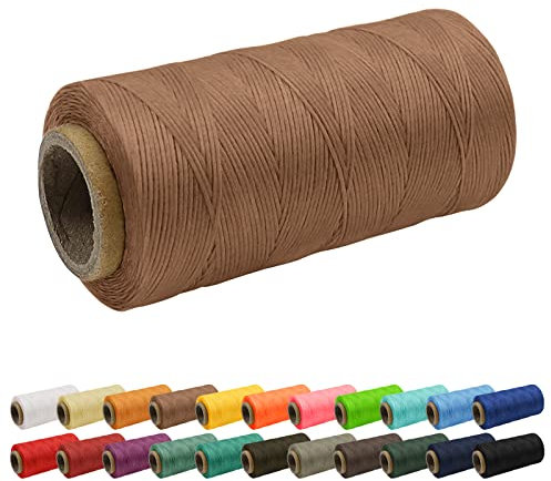 Uiopa 1mm x 260m Wachsfaden, 150D Flache Sattlergarn Ledergarn Gewachst, Leder Nähen Faden Gewachste Schnur für Nähprojekte, Buchbinderei, Schuhreparatur, Schmuck