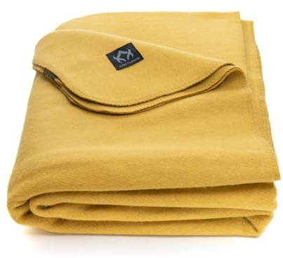 Arcturus Couverture Militaire en Laine – 2 kg, Chaude, épaisse, Lavable, Grande Taille 162,6 x 223,5 cm, idéale pour Le Camping, l'extérieur, Les événements Sportifs et Les Trousses de Survie (doré)