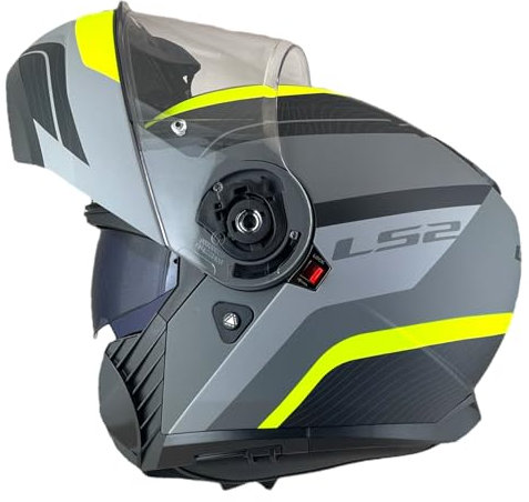 LS2 HELMTS Casco Abatible Strobe 2 Taglia L (59/60) Grigio Opaco e Fluor Omologazione 22.06