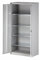 BISLEY Universal Flügeltürenschrank abschließbar - Stahlschrank mit 3-Punkt-Schloss, Tiefe: 50 cm - Werkstattschrank aus Metall mit 4 verzinkten Fachböden für 5 Reihen - Farbe: lichtgrau/anthrazit