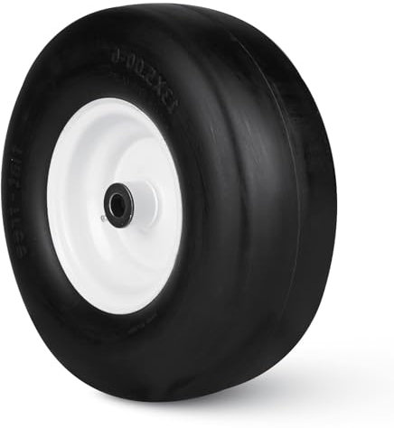 Pneu de tondeuse plate libre avec roue en acier 13 x 5.00-6 pour tracteur de tondeuse à gazon résidentielle de 91,4 à 116,8 cm – Moyeu de 8,3 à 15 cm avec bague graissée de 1,9 cm 135006 T161