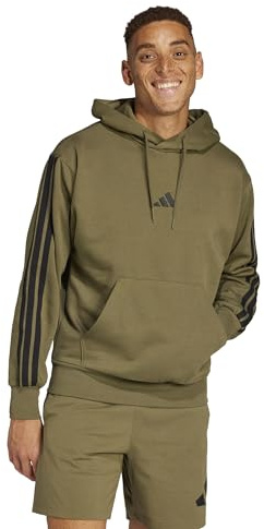 adidas herr Essential Three Stripes Fleece Hoodie Tröja med huva