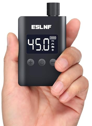 Minibomba eléctrica para bicicleta con medidor de presión digital LCD, ultrapequeña, 120 psi, 500 mAh, batería recargable tipo C, minibombas para bicicletas
