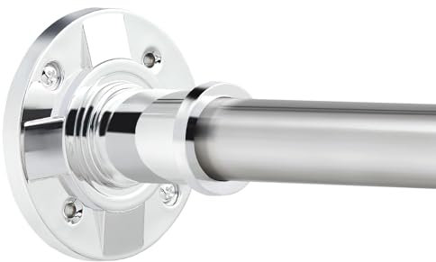 PadPure Gardinenstange ohne Bohren,75-165.5cm Duschvorhangstange Teleskopstange Verstellbar Edelstahl Spannstange für Badezimmer, Küche, Kleiderschrank,Siber