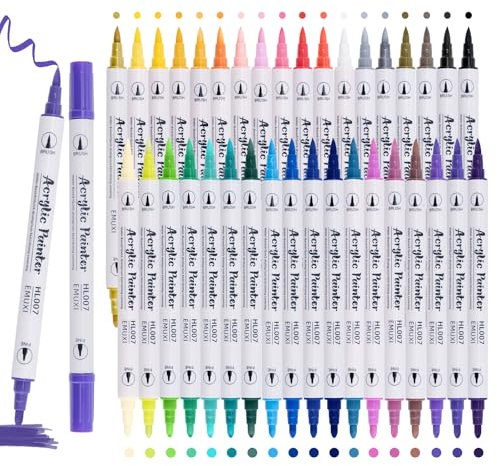 Carehabi Lápices acrílicos de 36 colores, rotuladores acrílicos resistentes al agua, rotuladores para vidrio, madera, lienzo, cerámica, Navidad, manualidades, Pascua, manualidades