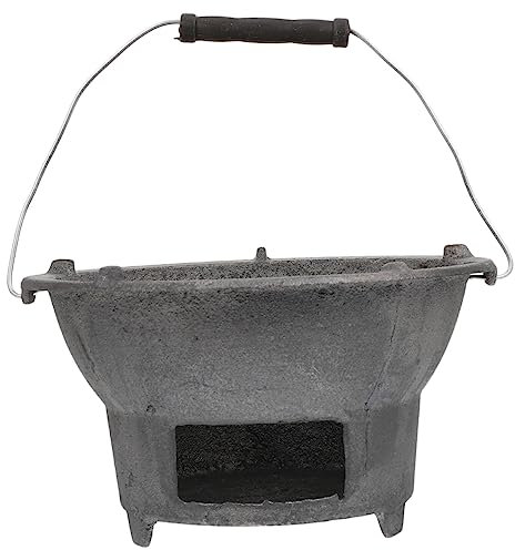 INOOMP Gusseiserner Camping Bbq Grill Langlebiger Barbecue Kocher Aus Premium Eisen Kompakter Holzkohle Grill Für Outdoor Picknicks Und Vielseitiges Kochofen Zubehör