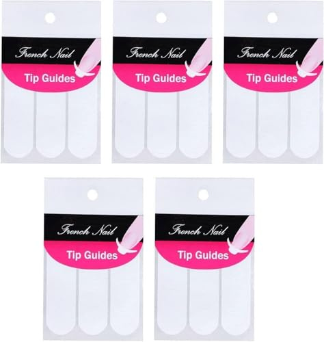5 Sheets 240 Pcs White French Manicure Nail Art Stickers Strips, Guide Stickers Moon Shape Design Self-Adhesive Nail Sticker Tips for Manicure Decoration DIY Tools Decals