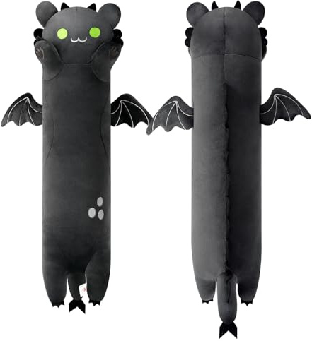 shownicer Peluche Dragon Chat - Jouet en peluche - Oreiller en peluche de dragon - Chat en peluche - Jouet en tissu - Oreiller en peluche - Jouet pour enfants et adultes - Cadeau pour 3 ans et plus