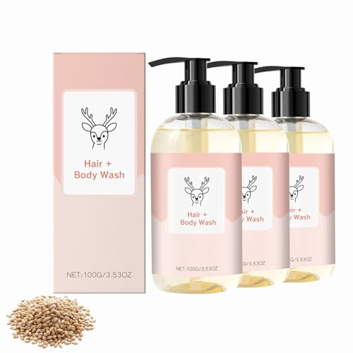 Gel douche 2 en 1 pour cheveux et corps, 100 g, pour enfants, mousse douce et fine, prend soin de la peau délicate, sans larmes, formule extra douce, parfum frais pour un bain heureux (3 pièces)