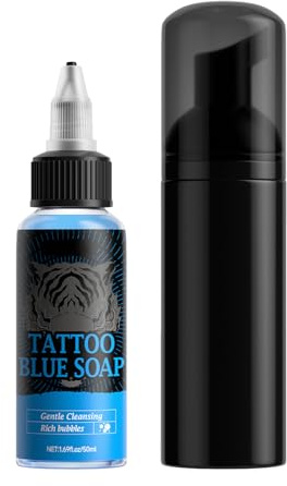 Piercing Cleaning Soap,50ml Blue Cleaning Solution | Piercing Aftercare Cleaner Solution with Foaming Bottle | for Men Personal Hygiene Daily Home Washing