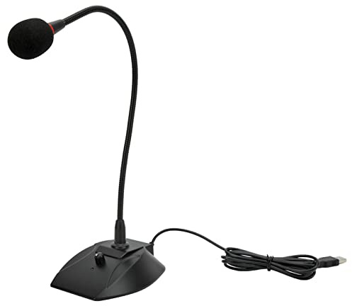 Generic Micrófono de Cuello de Cisne de Escritorio, Micrófono con Cable de Cuello de Cisne de Escritorio Ajustable Multiángulo para Bancos de Energía