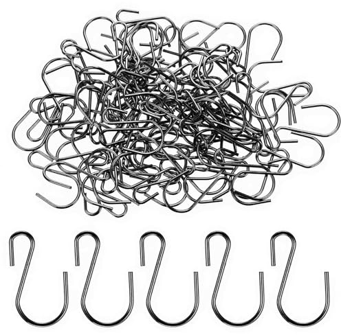 DOPENSPI Lot de 100 mini crochets en S de 2,5 cm pour suspension, crochets métalliques en forme de S pour décoration de Noël, mini crochets en fil de S pour accrocher des bijoux, petits ustensiles de