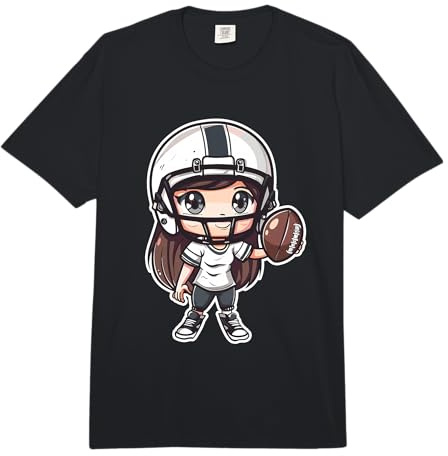 Ragazza Football Americano a Fumetti Comfort Colors Adult Heavyweight T-Shirt