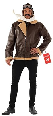 Fun Shack Disfraz Aviador Hombre Segunda Guerra Mundial, Disfraces Piloto Adulto, Disfraz de Carnaval y Halloween - XL