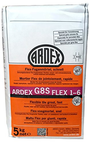 ARDEX Mortier de joint flexible G8S - Rapide - 1-6 mm - 5 kg - Gris argenté