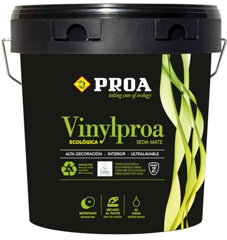 Pintura interior ecológica VINYLPROA Proa. AZUL SUAVE 2000. 750 ML.