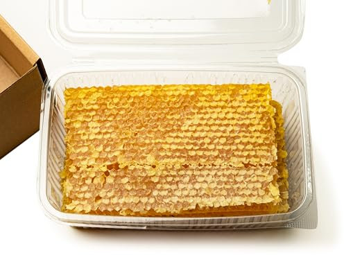 Panal crudo, panal puro natural, peine de miel cruda, miel cruda, panal de flores silvestres, sin procesar, miel sin filtrar, 800 g