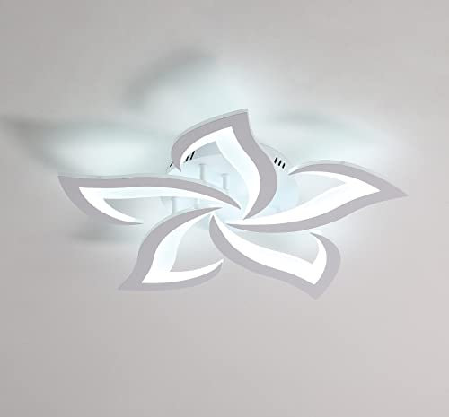 Comely Plafonnier LED, Luminaire Plafonnier 60W 6750LM, Lampe de Plafond Moderne de Pétale pour Salon Chambre Cuisine Salle à Manger, Blanc Froid 6500K, Dia 60cm