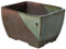 Wazakura Tokoname Serie Handgefertigte Rechteckige Glasierte Bonsai Schale mit Ablauflöchern, Keramik, 135 mm, Made in Japan, Kleiner Gartenbehälter, dekorativer Blumentopf – Braun/Grün