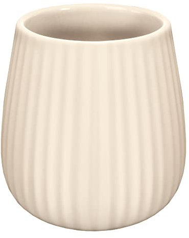 Kleine Wolke Zahnputzbecher Groove, Accessoires, Farbe Bast, Material: Steinzeug, Länge 9,5 x Breite 9,5 x Höhe 10,3 cm