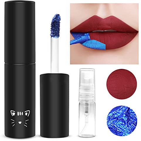 Prreal Lip Stain,Peel Off Lip Stain Lip Tint,Tattoo Color Lip Gloss,Long Lasting Waterproof Liquid Lipstick with 3ML Empty Spray Bottle,Non-stick Cup Lip Tint Lip Makeup For Women Girls#Reddish Brown