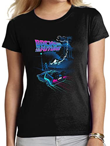 the Fan Tee Camiseta de Mujer Peliculas Retro 80 Futuro Marty Doc Delorean 025 L