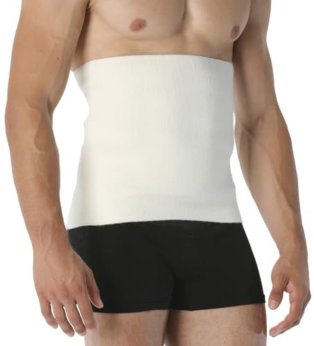 Easy8 - (Weiß, XL Bauchweggürtel, Nierenwärmer Herren, Bauchbinde aus Wolle, Rückenwärmer, Nierengurt, Bauchgurt, Bauchband, Damen, Unisex, thermisch, elastisch