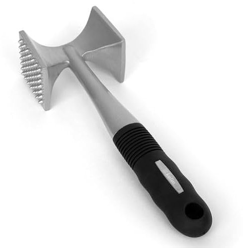 Kelim Meat Tenderizer Mallet - Heavy Duty Aluminum Meat Mallet Pounder - 2-Sided Meat Hammer Tenderizer for Softening and Flattening., Silver