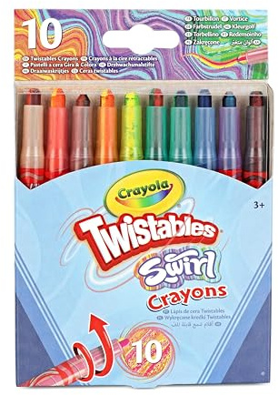 CRAYOLA Swirl Mini Twistable Crayons - Assorted Colours (Pack of 10) | Magical Swirl Effect Will Draw 4 Colours Per Crayon | Ideal for Kids Ages 3+