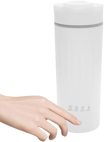 Petite bouilloire électrique de voyage - Bouilloire portable - Pour faire bouillir de l'eau, du lait en poudre et faire du café - Blanc