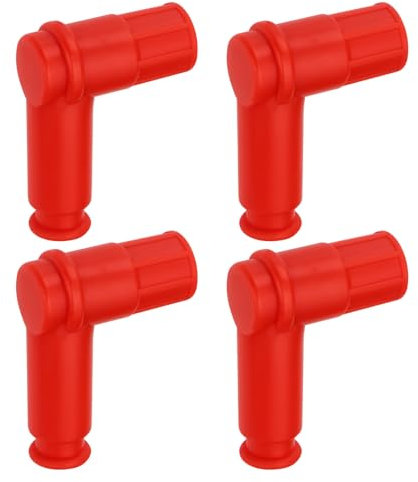 LT Easiyl 4pcs Motorrad Zündkerzenstecker Ersatzteil aus Gummi 90-Grad Zündkerzenabdeckung für Dirtbike Motorrad ATV für Zündkerzen mit 14mm Gewindegröße Rot