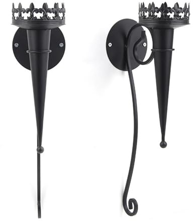 Bougeoir assemblé Mural, bougeoir de Chandelier Mural | Porte-métal Mur Usure de Fer - Support de Colonne de matériau résistant - Bougeoir de Torche décoratif Exquis pour Bureaux, Chambres, hôtels