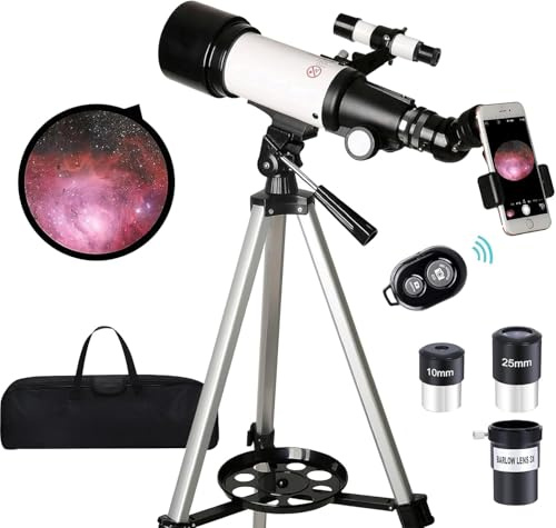 Telescope for Kids Adults Beginners,70mm Aperture 400mm Focal Length Telescopio for Astronomy, Multi Coated Travel Refractor Astronomical Telescopes