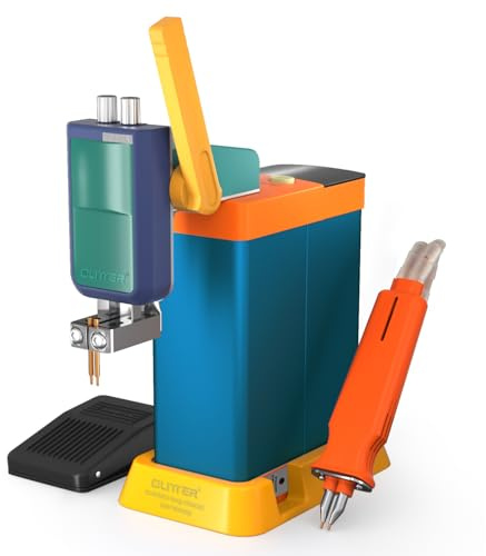 GLITTER Punktschweißgerät, 11600W 1800A Punktschweißgerät für Akkus, Akku Schweißgerät mit Automatischer und manueller Modus Fußpedal, 99 Gänge Akku Punktschweißgerät für Batch DIY 18650 Akkupack,801B