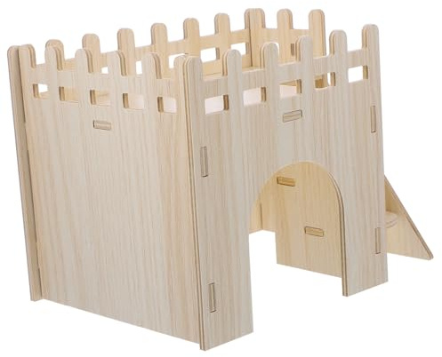 VICASKY Maison Bois pour Cobaye Cachette pour Petits Animaux Souris Gerbilles Refuge Confortable pour Hamster et Lapin Nain Espace de Vie Privé