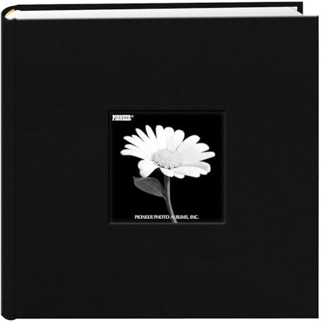 Fabric Frame Cover Photo Album 200 Pockets Hold 4x6 Photos, Deep Black