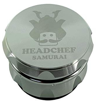 Headchef Samurai Metal Herb Grinder with Sifter Scraper , 55mm, Silver
