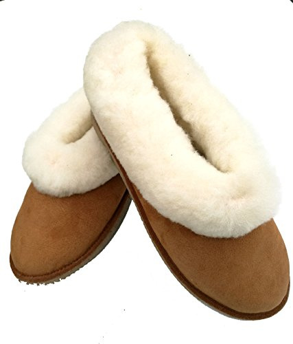 chaussons garçons camel fourrés peau de mouton - tannage naturel - 42