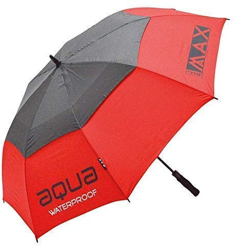 Big Max 50% Aqua Wasserfest 60 Doppel Vordach Automatisch Offen Golf Schirm - Rot/Grau
