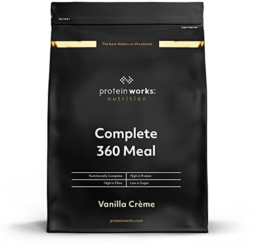 Protein Works - Repas complet à 360 degrés, substitut de repas 400 calories, repas riche en protéines, 8 ingrédients actifs, 10 portions, crème à la vanille, 1 kg