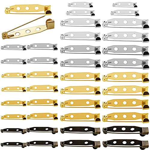 LYTIVAGEN 200 Stück Bar Brosche Pins Broschennadeln Abzeichen Pin Verschluss Sicherheitsnadeln Anstecknadeln zum Basteln Brosche Sicherheitsverschluss für Kunsthandwerk Schmuckherstellung, 4 Größen